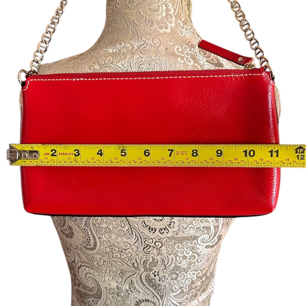 NEW kate spade Red Leather Chain Strap purse baddie designer date night upscale - Picture 3 of 7